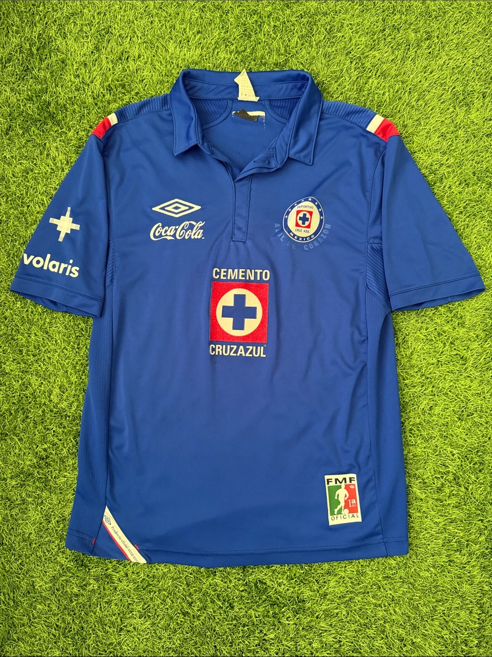 Umbro Blue Deportivo Cruz Azul Mexico Short Sleeve Soccer Jersey Size Medium